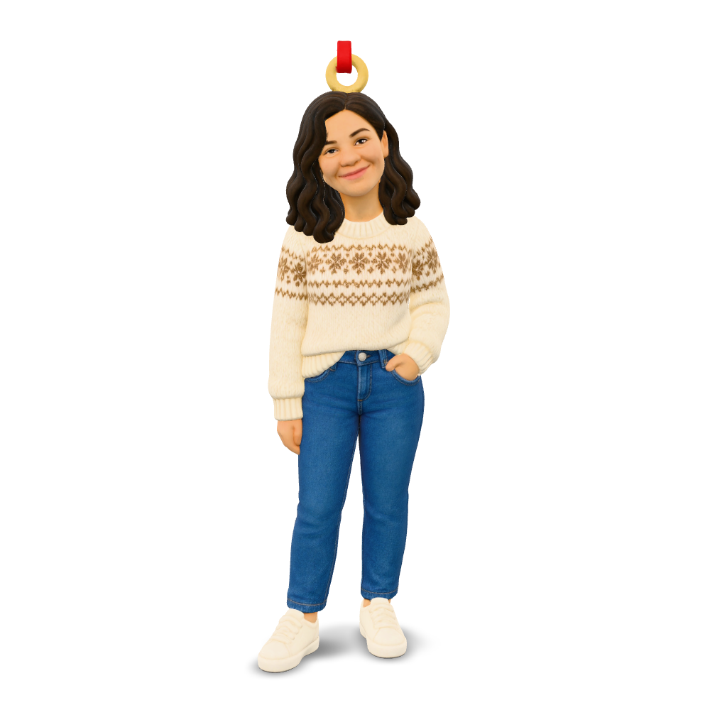 3D example: Ornament (person). Digital render of the interactive model, not a photograph of a finished print.