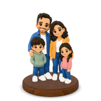 3D example: Family (4 people). Digital render of the interactive model, not a photograph of a finished print.
