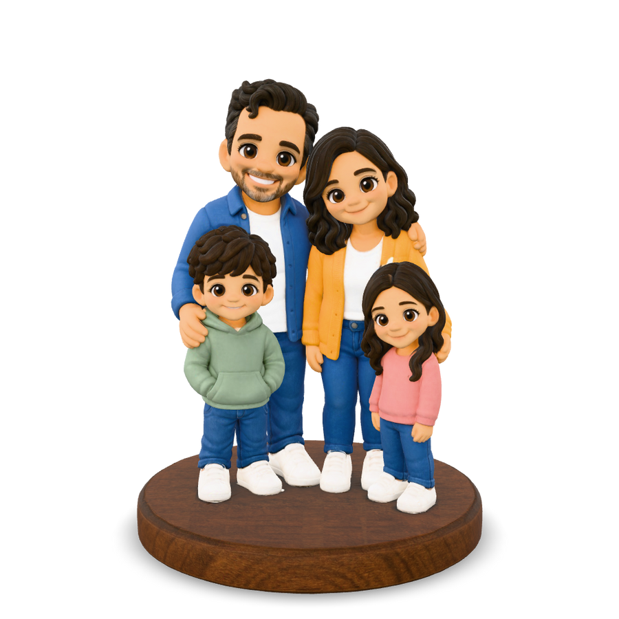 Family & group figurine: matching digital 3D model