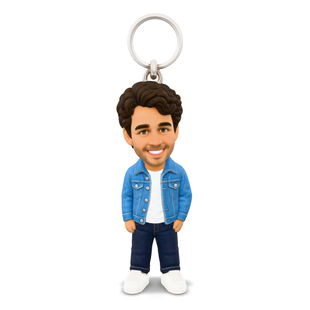3D example: Keychain. Digital render of the interactive model, not a photograph of a finished print.