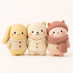 Bao, Miso and Puff, full-colour 3D-printed Pookie figurines