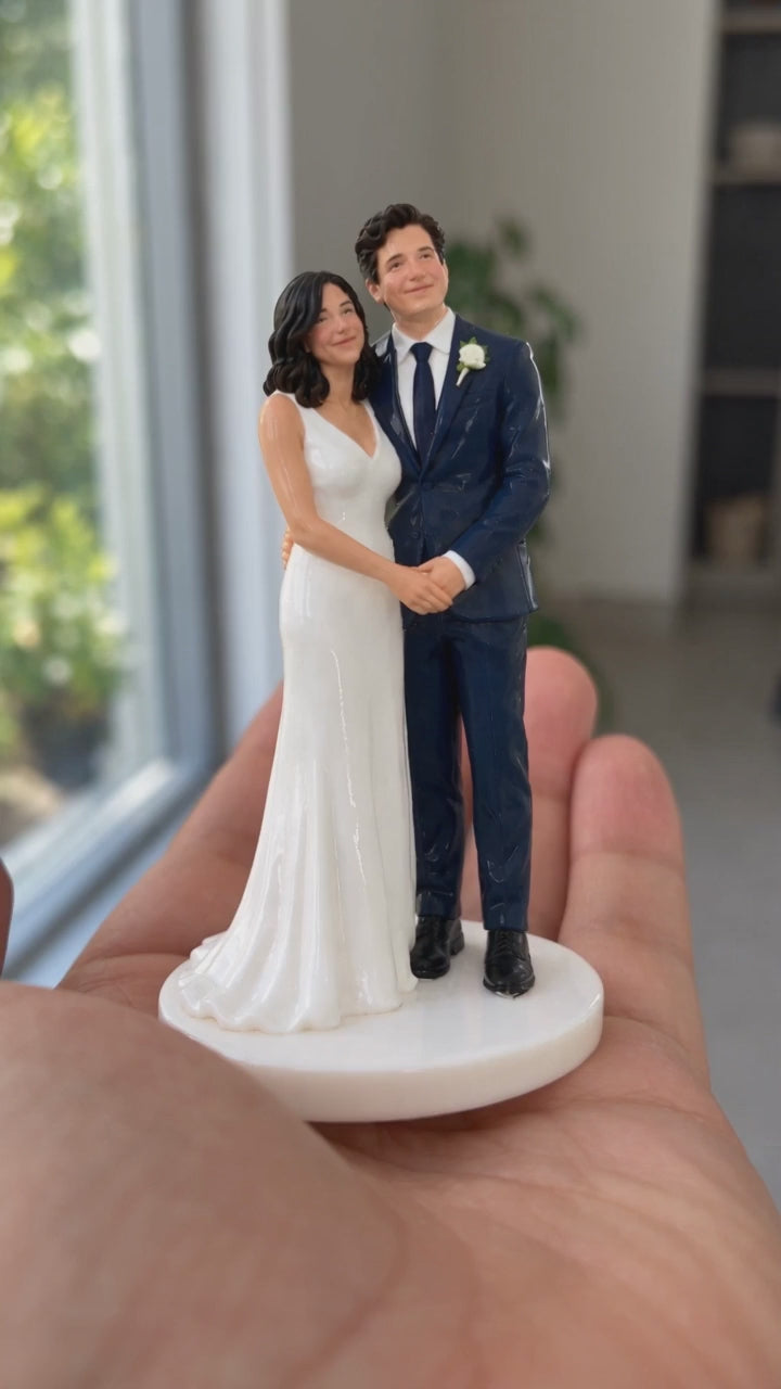 Sample video: Wedding topper. AI-generated illustration, not footage of a finished print.